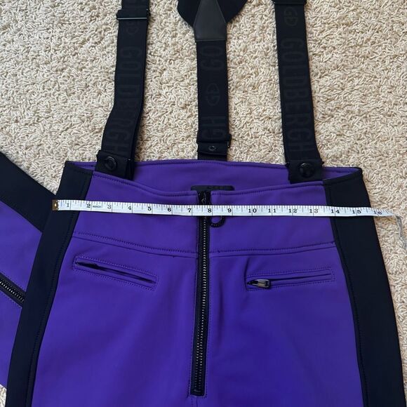 GOLDBERGH WOMEN'S HIGH END SALOPETTE SKI PANTS BIB PURPLE BLACK US 12 - Picture 6 of 9